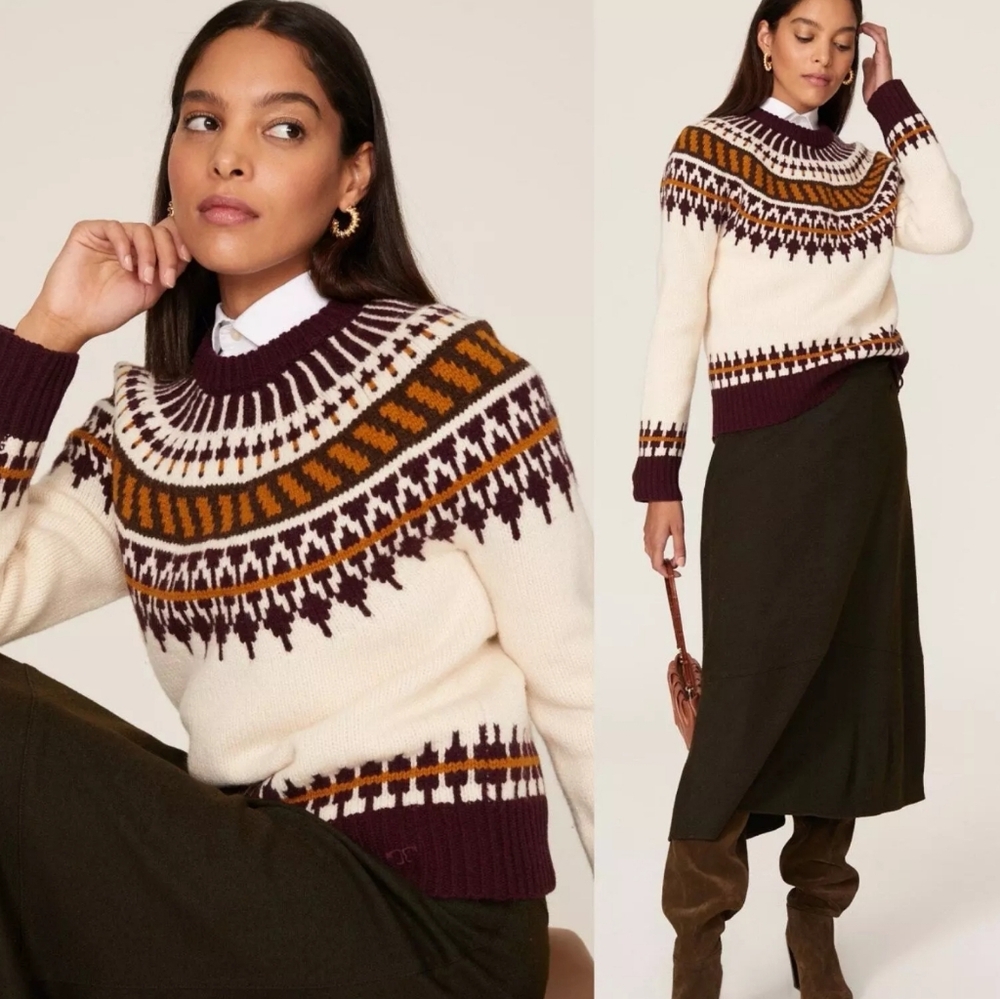 Tory Burch Fair Isle Wool Sweater size M USD 598 MSR Price